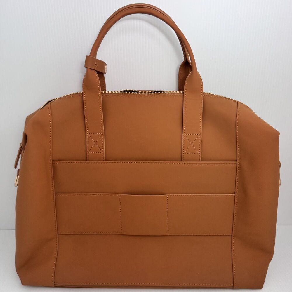 EUC Joyway Vegan Leather Travel Duffel w/ Pouch - Weekender Metro Style Carry On - Picture 5 of 13